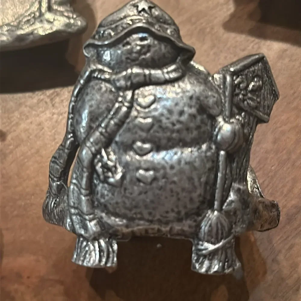 “Snowman Melt Your Heart” Pewter Candle Votive and Four Tealight Holders!